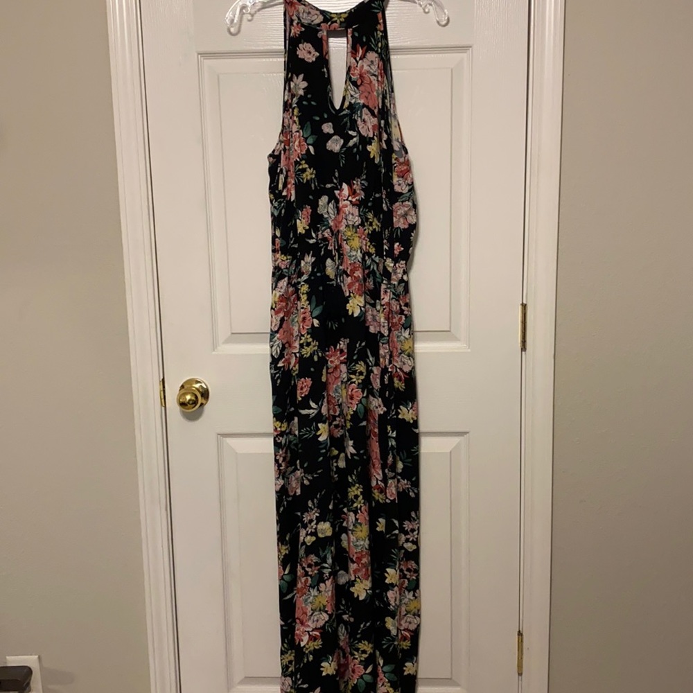Black Floral Maxi Dress - XXL